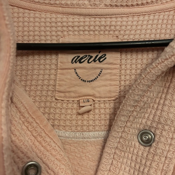 Aerie Light Pink Waffle Knit Pullover - Picture 2 of 3